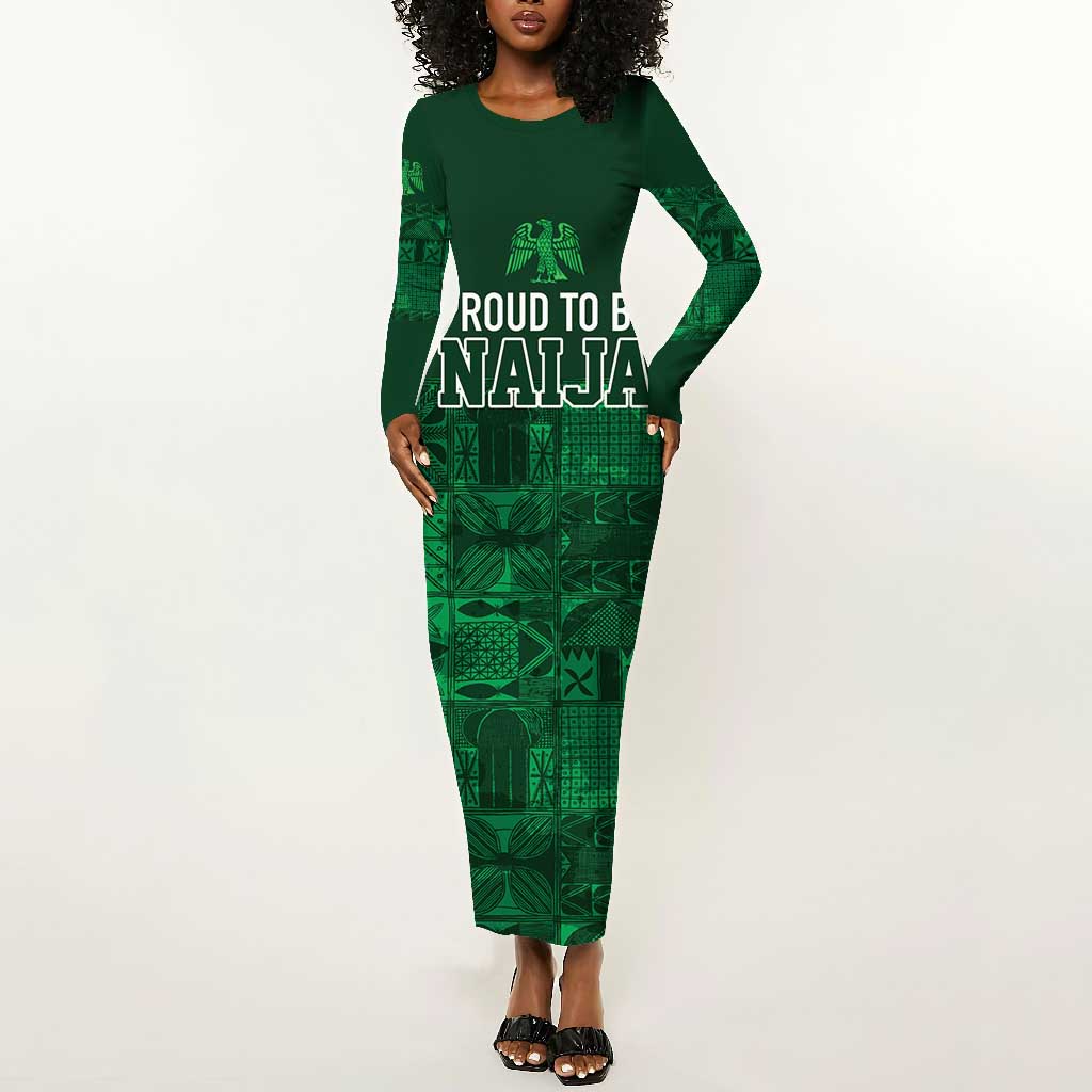 Nigeria Yoruba Adire Patterns Long Sleeve Bodycon Dress Proud To Be Naija