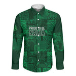 Nigeria Yoruba Adire Patterns Long Sleeve Button Shirt Proud To Be Naija