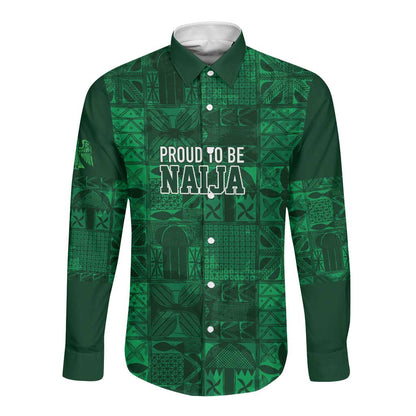 Nigeria Yoruba Adire Patterns Long Sleeve Button Shirt Proud To Be Naija