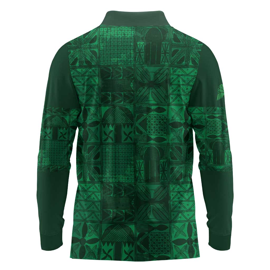 Nigeria Yoruba Adire Patterns Long Sleeve Polo Shirt Proud To Be Naija