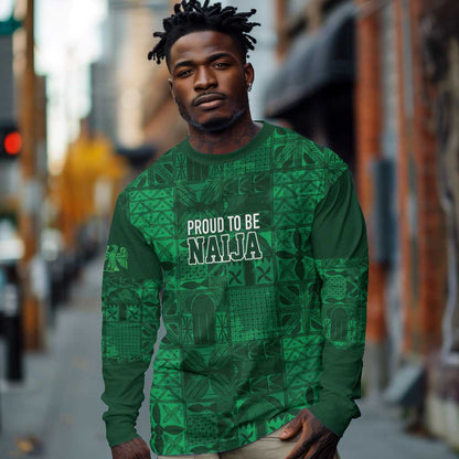 Nigeria Yoruba Adire Patterns Long Sleeve Shirt Proud To Be Naija