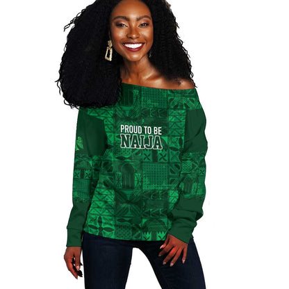 Nigeria Yoruba Adire Patterns Off Shoulder Sweater Proud To Be Naija