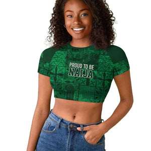 Nigeria Yoruba Adire Patterns Raglan Cropped T shirt Proud To Be Naija
