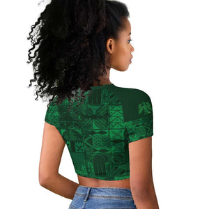 Nigeria Yoruba Adire Patterns Raglan Cropped T shirt Proud To Be Naija