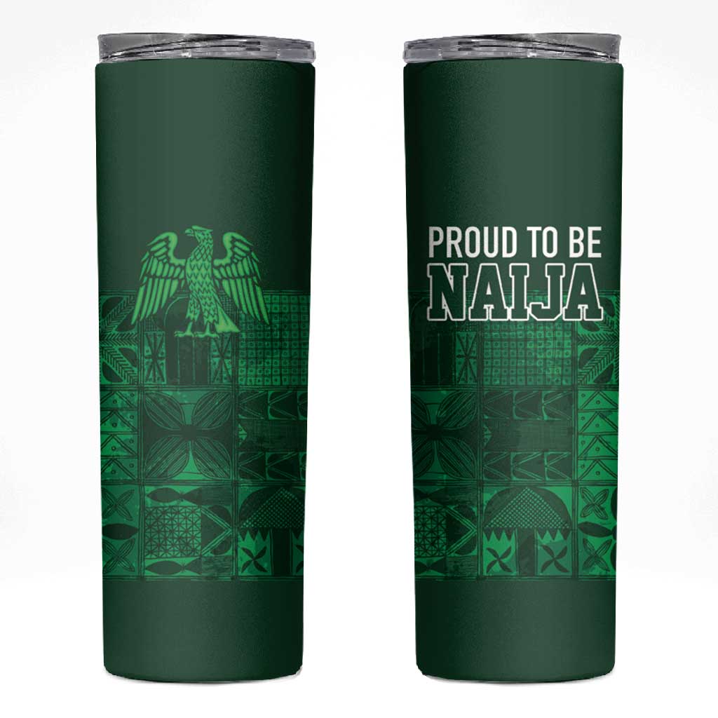 Nigeria Yoruba Adire Patterns Skinny Tumbler Proud To Be Naija