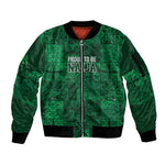 Nigeria Yoruba Adire Patterns Sleeve Zip Bomber Jacket Proud To Be Naija