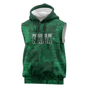 Nigeria Yoruba Adire Patterns Sleeveless Hoodie Proud To Be Naija - African Pride