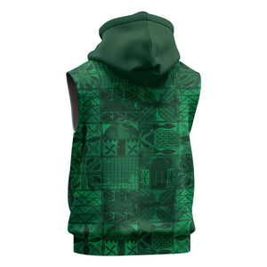 Nigeria Yoruba Adire Patterns Sleeveless Zip Hoodie Proud To Be Naija - African Pride