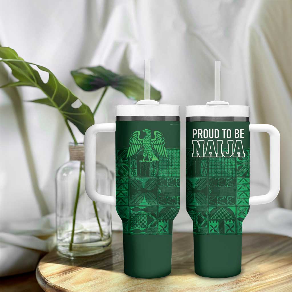 Nigeria Yoruba Adire Patterns Tumbler With Handle Proud To Be Naija