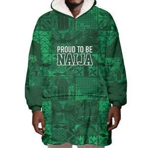 Nigeria Yoruba Adire Patterns Wearable Blanket Hoodie Proud To Be Naija