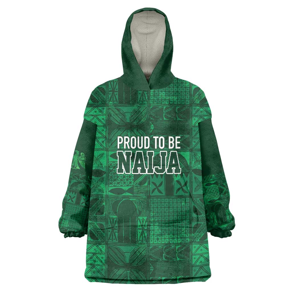 Nigeria Yoruba Adire Patterns Wearable Blanket Hoodie Proud To Be Naija