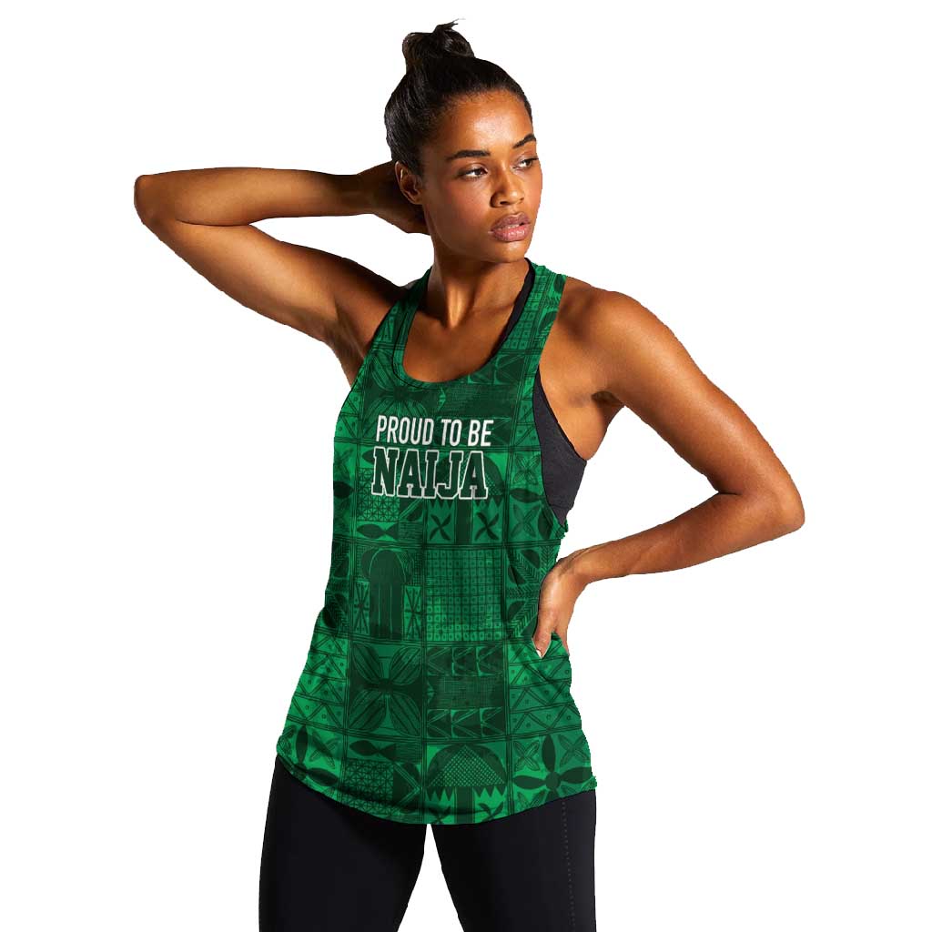 Nigeria Yoruba Adire Patterns Women Racerback Tank Proud To Be Naija