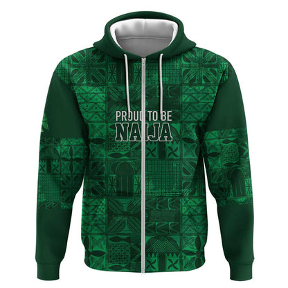 Nigeria Yoruba Adire Patterns Zip Hoodie Proud To Be Naija
