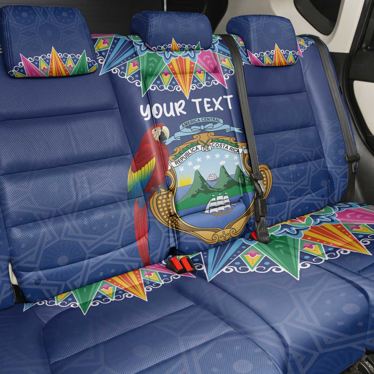 Pura Vida Costa Rica Personalized Back Car Seat Cover Oxcart Ornate Inspired - African Pride