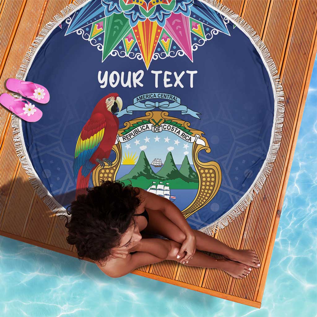Pura Vida Costa Rica Personalized Beach Blanket Oxcart Ornate Inspired - African Pride