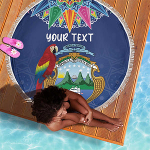 Pura Vida Costa Rica Personalized Beach Blanket Oxcart Ornate Inspired - African Pride