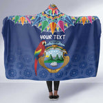 Pura Vida Costa Rica Personalized Hooded Blanket Oxcart Ornate Inspired - African Pride
