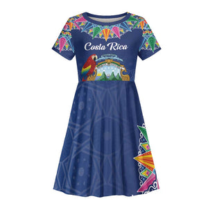 Pura Vida Costa Rica Personalized Kid Short Sleeve Dress Oxcart Ornate Inspired - African Pride