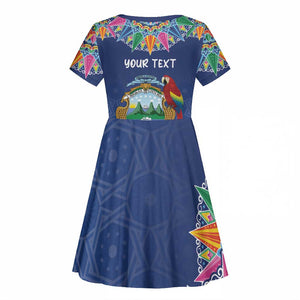 Pura Vida Costa Rica Personalized Kid Short Sleeve Dress Oxcart Ornate Inspired - African Pride
