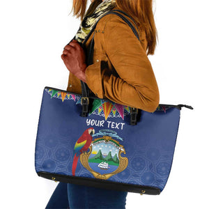 Pura Vida Costa Rica Personalized Leather Tote Bag Oxcart Ornate Inspired - African Pride