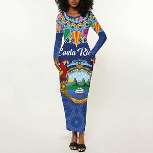 Pura Vida Costa Rica Personalized Long Sleeve Bodycon Dress Oxcart Ornate Inspired - African Pride