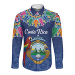 Pura Vida Costa Rica Personalized Long Sleeve Button Shirt Oxcart Ornate Inspired - African Pride