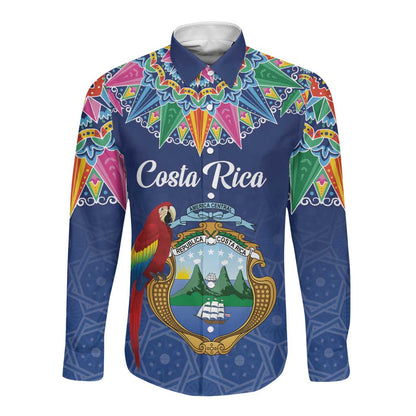 Pura Vida Costa Rica Personalized Long Sleeve Button Shirt Oxcart Ornate Inspired - African Pride