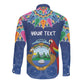 Pura Vida Costa Rica Personalized Long Sleeve Button Shirt Oxcart Ornate Inspired - African Pride