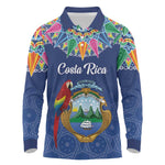 Pura Vida Costa Rica Personalized Long Sleeve Polo Shirt Oxcart Ornate Inspired - African Pride