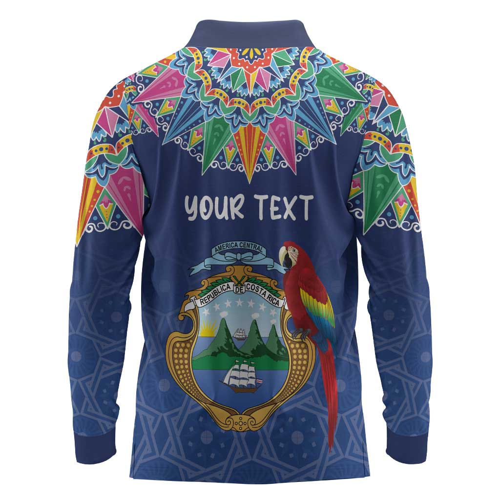 Pura Vida Costa Rica Personalized Long Sleeve Polo Shirt Oxcart Ornate Inspired - African Pride