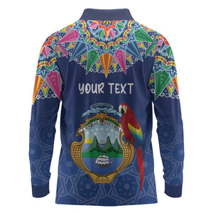 Pura Vida Costa Rica Personalized Long Sleeve Polo Shirt Oxcart Ornate Inspired - African Pride