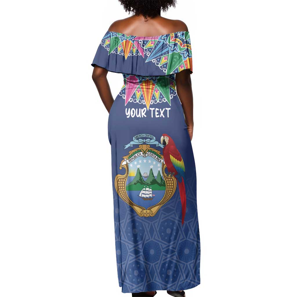 Pura Vida Costa Rica Personalized Off Shoulder Maxi Dress Oxcart Ornate Inspired - African Pride