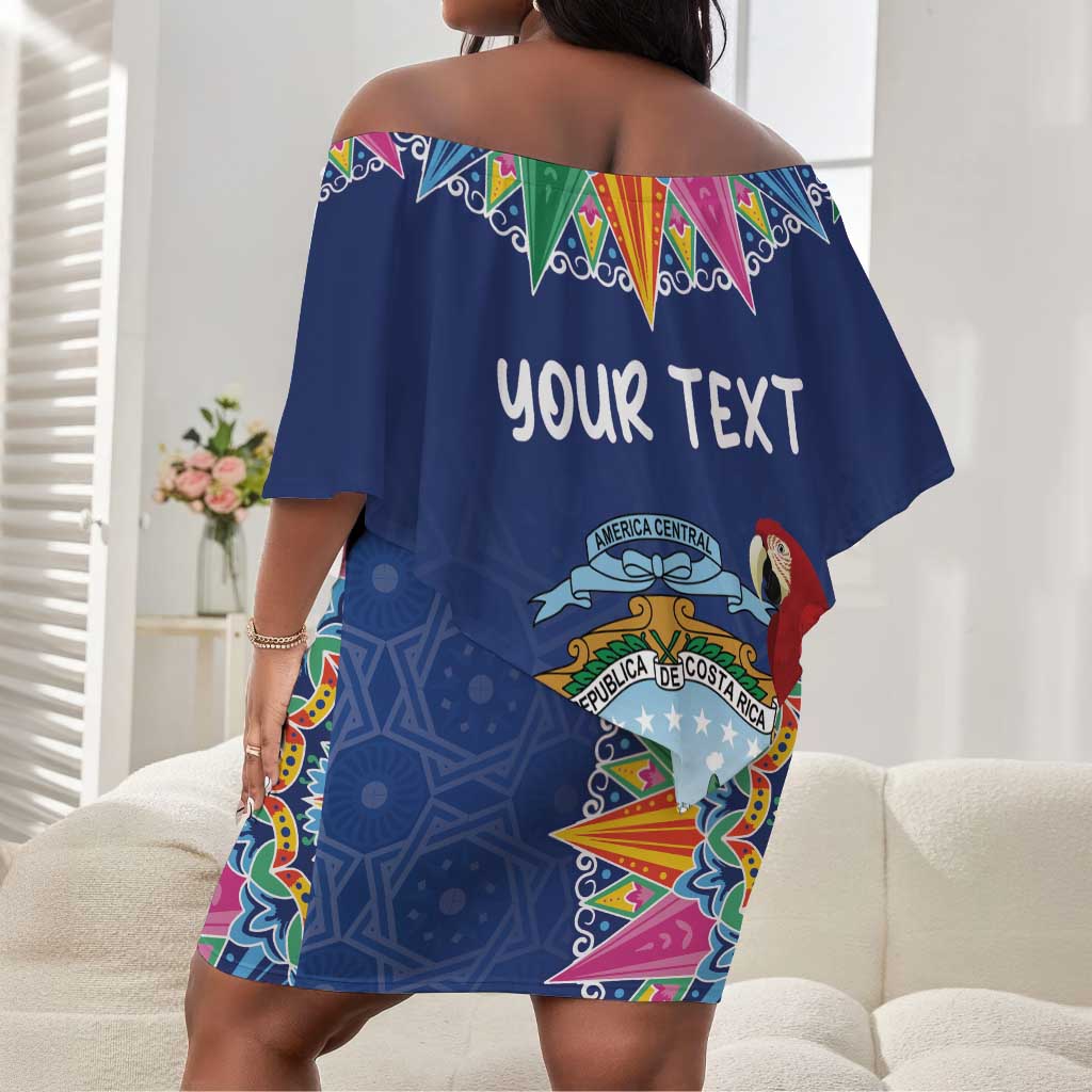 Pura Vida Costa Rica Personalized Off Shoulder Short Dress Oxcart Ornate Inspired - African Pride