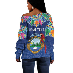 Pura Vida Costa Rica Personalized Off Shoulder Sweater Oxcart Ornate Inspired - African Pride