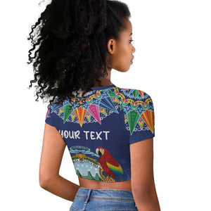 Pura Vida Costa Rica Personalized Raglan Cropped T shirt Oxcart Ornate Inspired - African Pride