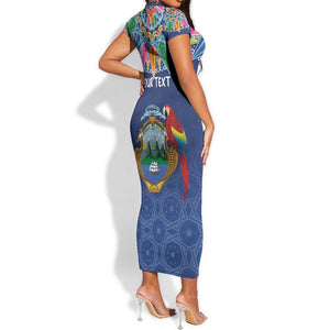 Pura Vida Costa Rica Personalized Short Sleeve Bodycon Dress Oxcart Ornate Inspired - African Pride