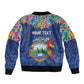 Pura Vida Costa Rica Personalized Sleeve Zip Bomber Jacket Oxcart Ornate Inspired - African Pride