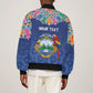 Pura Vida Costa Rica Personalized Sleeve Zip Bomber Jacket Oxcart Ornate Inspired - African Pride
