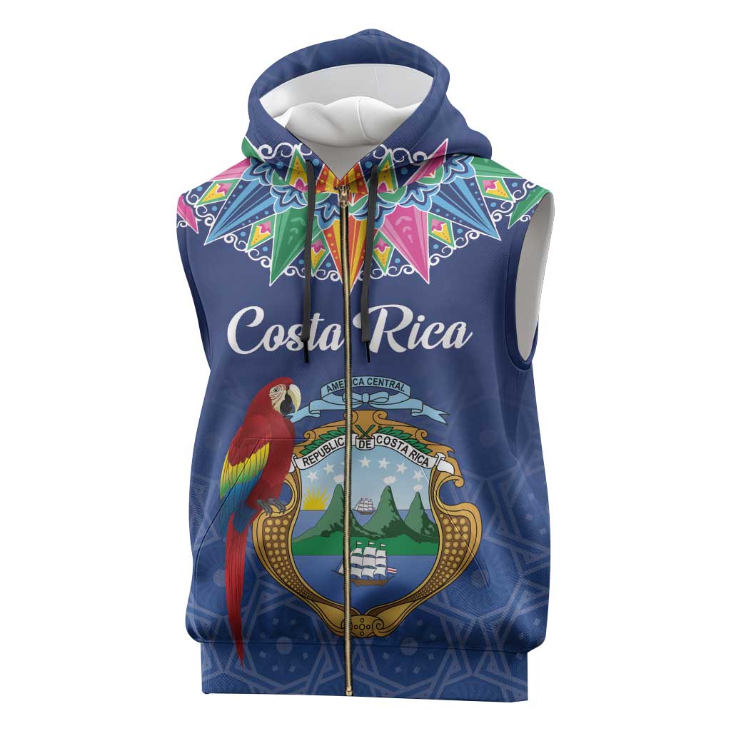 Pura Vida Costa Rica Personalized Sleeveless Zip Hoodie Oxcart Ornate Inspired - African Pride