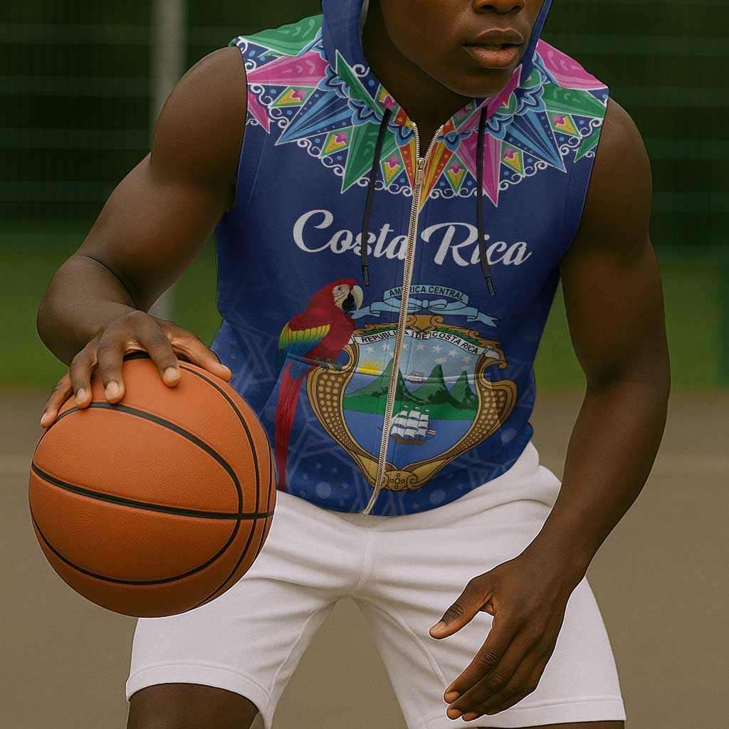 Pura Vida Costa Rica Personalized Sleeveless Zip Hoodie Oxcart Ornate Inspired - African Pride