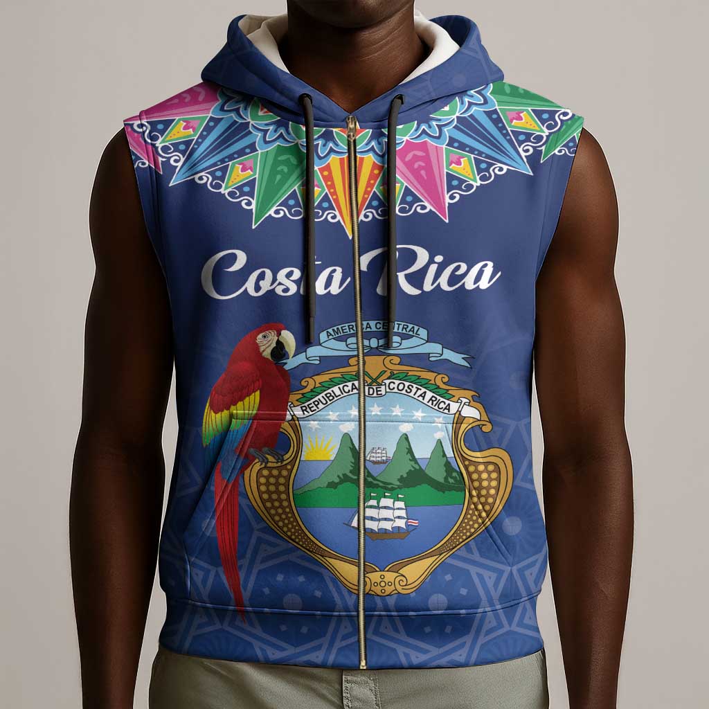 Pura Vida Costa Rica Personalized Sleeveless Zip Hoodie Oxcart Ornate Inspired - African Pride