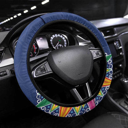 Pura Vida Costa Rica Steering Wheel Cover Oxcart Ornate Inspired - African Pride