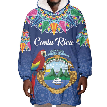 Pura Vida Costa Rica Personalized Wearable Blanket Hoodie Oxcart Ornate Inspired - African Pride