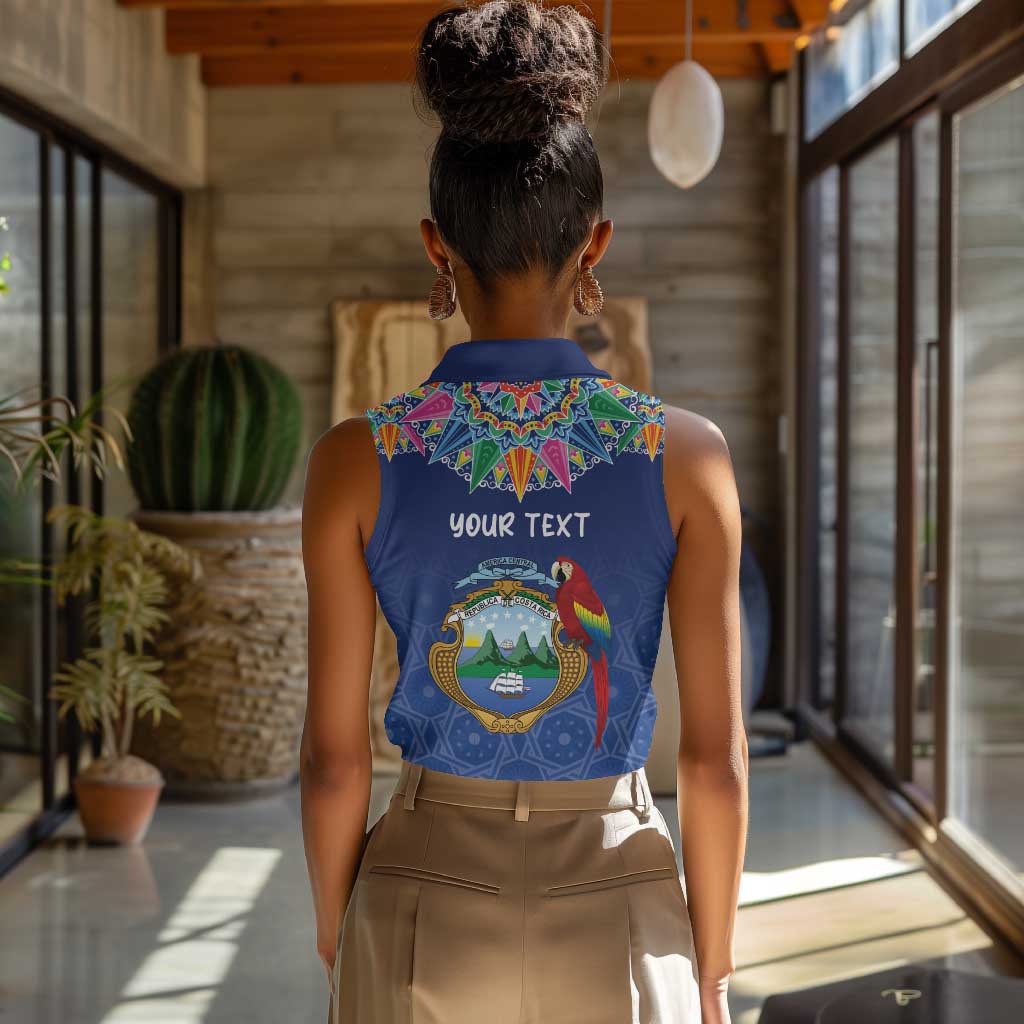 Pura Vida Costa Rica Personalized Women Sleeveless Polo Shirt Oxcart Ornate Inspired - African Pride