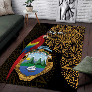 Pura Vida Costa Rica Personalized Area Rug Oxcart Ornate Inspired Gold Pattern - African Pride