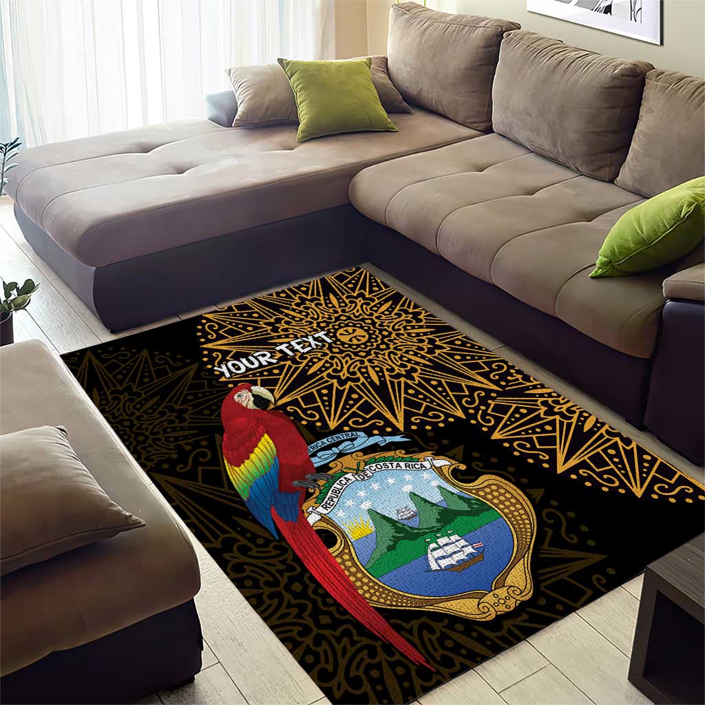 Pura Vida Costa Rica Personalized Area Rug Oxcart Ornate Inspired Gold Pattern - African Pride