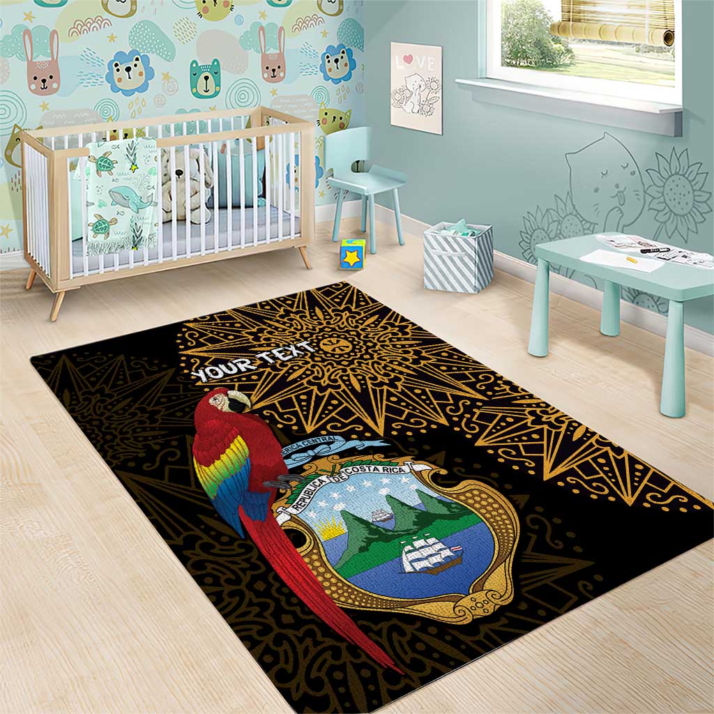 Pura Vida Costa Rica Personalized Area Rug Oxcart Ornate Inspired Gold Pattern - African Pride