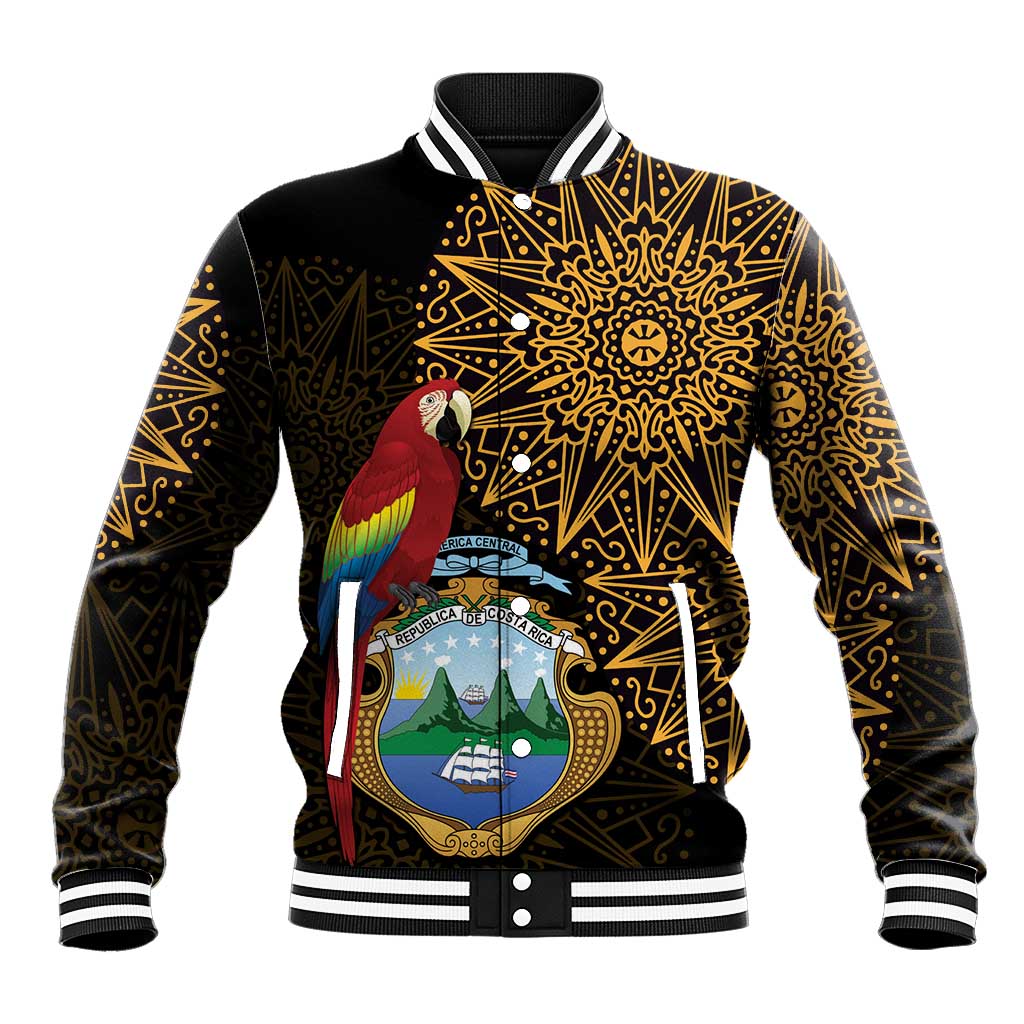 Pura Vida Costa Rica Personalized Baseball Jacket Oxcart Ornate Inspired Gold Pattern - African Pride