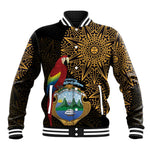 Pura Vida Costa Rica Personalized Baseball Jacket Oxcart Ornate Inspired Gold Pattern - African Pride