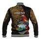 Pura Vida Costa Rica Personalized Baseball Jacket Oxcart Ornate Inspired Gold Pattern - African Pride